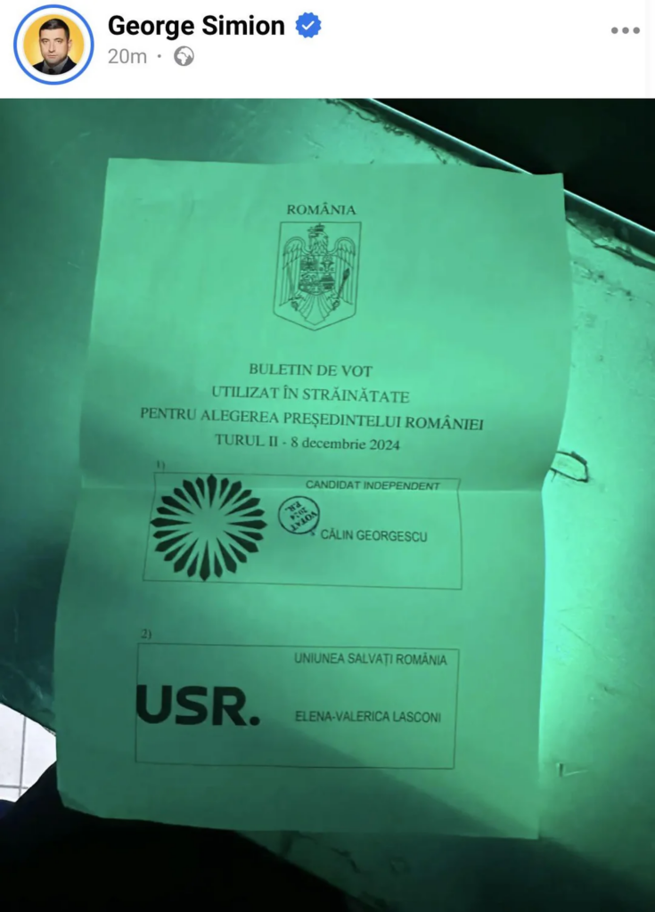 Poza Buletin Vot Alegeri prezidențiale și parlamentare 2024